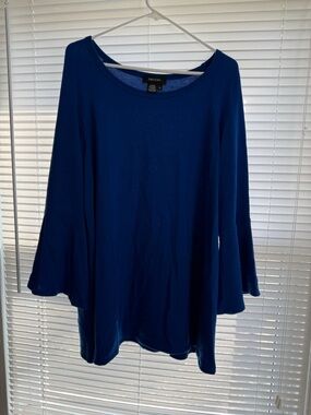 Karen Kane Deep Blue Bell-Sleeve Tunic Top